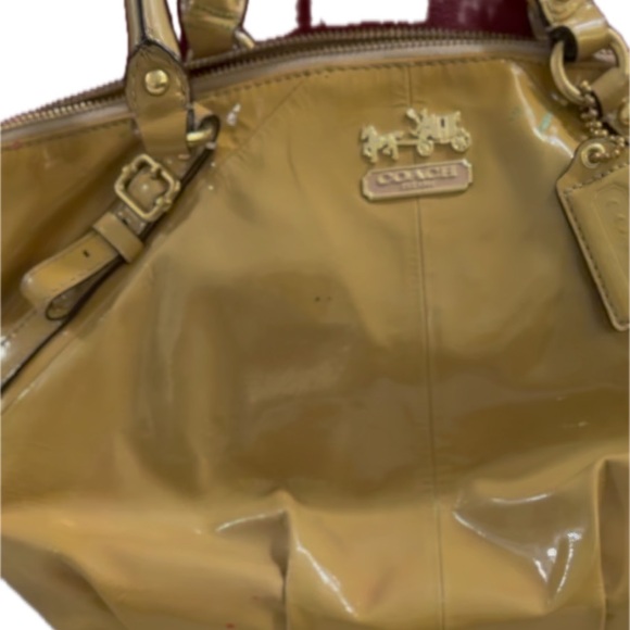Vintage COACH Patent Leather Satchel | Handbag | Golden Mustard Yellow 🔥🔥 - Picture 9 of 16